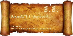 Baumöhl Bertold névjegykártya